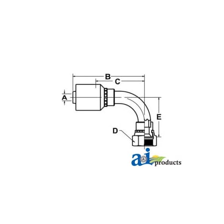 A & I Products HW-FJX90 Female JIC 37 - Swivel - 90 Degree Elbow 4 x5 x1 A-FJX90-16-16-W